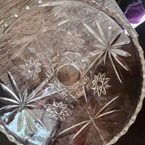 Vintage 1970 Anchor Hocking Star of David Punch bowl and cake bowl - Picture 2 of 5